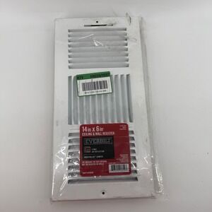 Everbilt 14 in x 6 in White Steel 3-Way Ceiling Wall Register Vent E103M 14X06